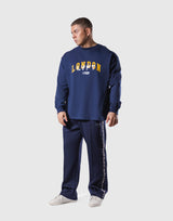 Vintage London Logo Long T-Shirt - Navy