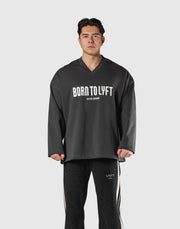 Oversize V-Neck Sweat Shirt - D.Grey