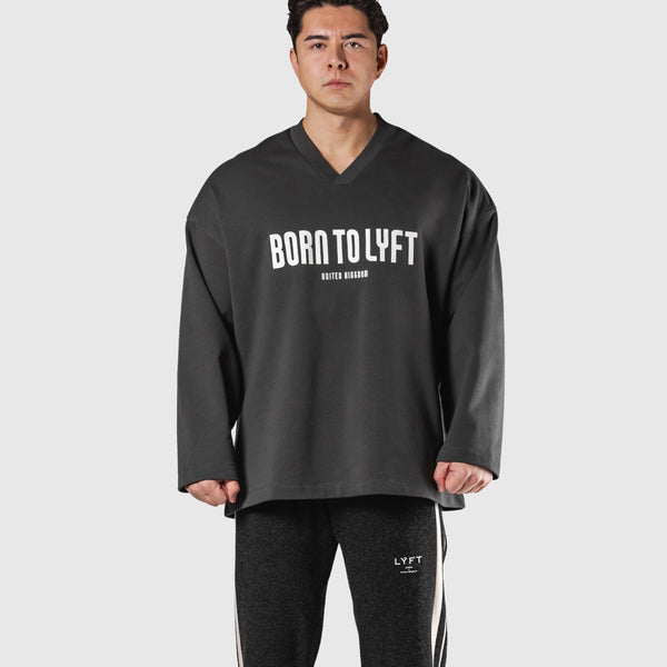 Oversize V-Neck Sweat Shirt - D.Grey – LÝFT