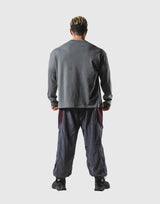 Herculean Graphic Vintage Long Sleeve Big T-Shirt - D.Grey