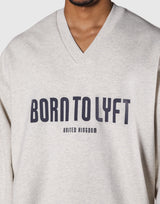 Oversize V-Neck Sweat Shirt - Ivory