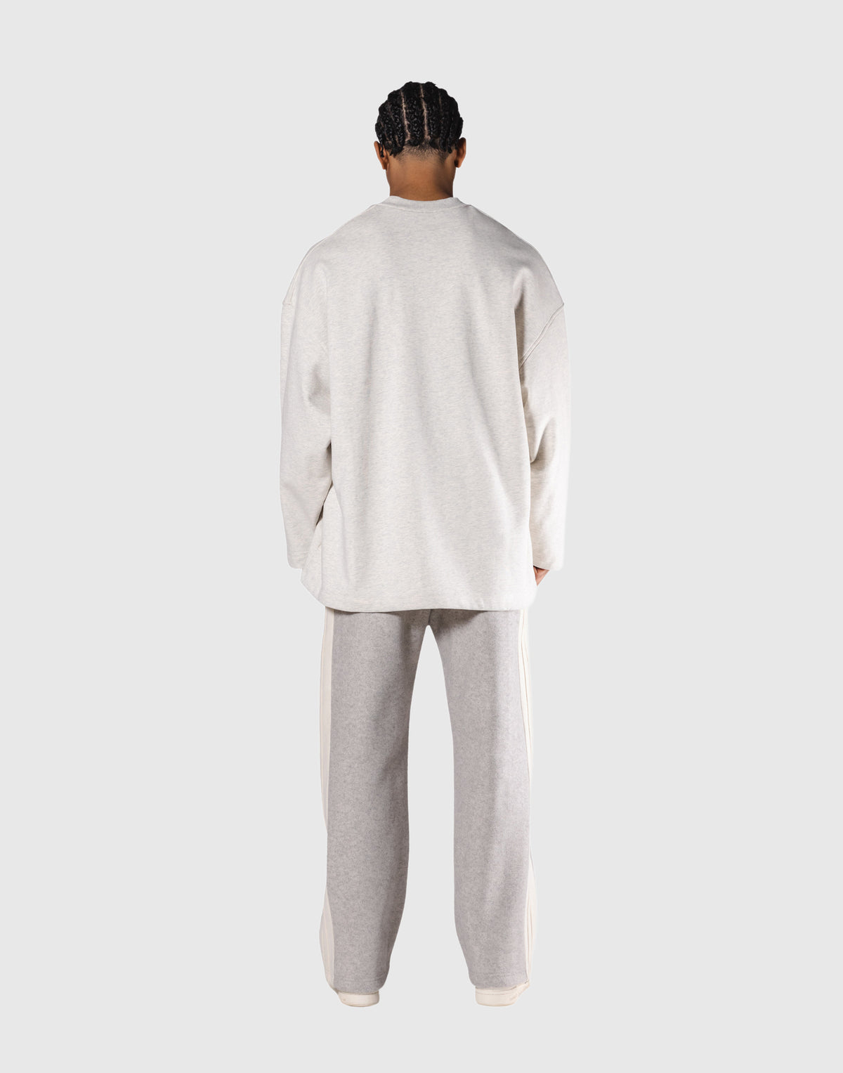 Oversized V-Neck Sweatshirt - Ivory