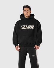 Pile Wappen Oversize Hoodie - Black