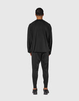 2-Way Stretch Relaxed Pullover Top - Black