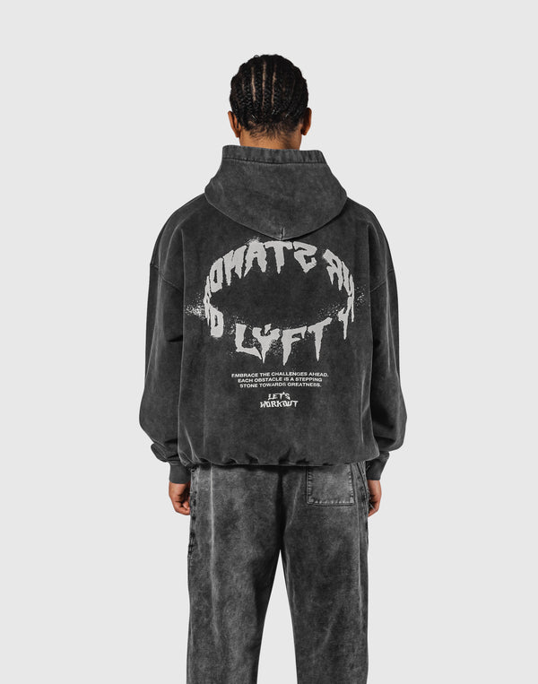 トップス LYFT SPLASH RING VINTAGE OVERSIZE HOODIE Splash Ring Vintage Oversize Hoodie - Black – LÝFT
