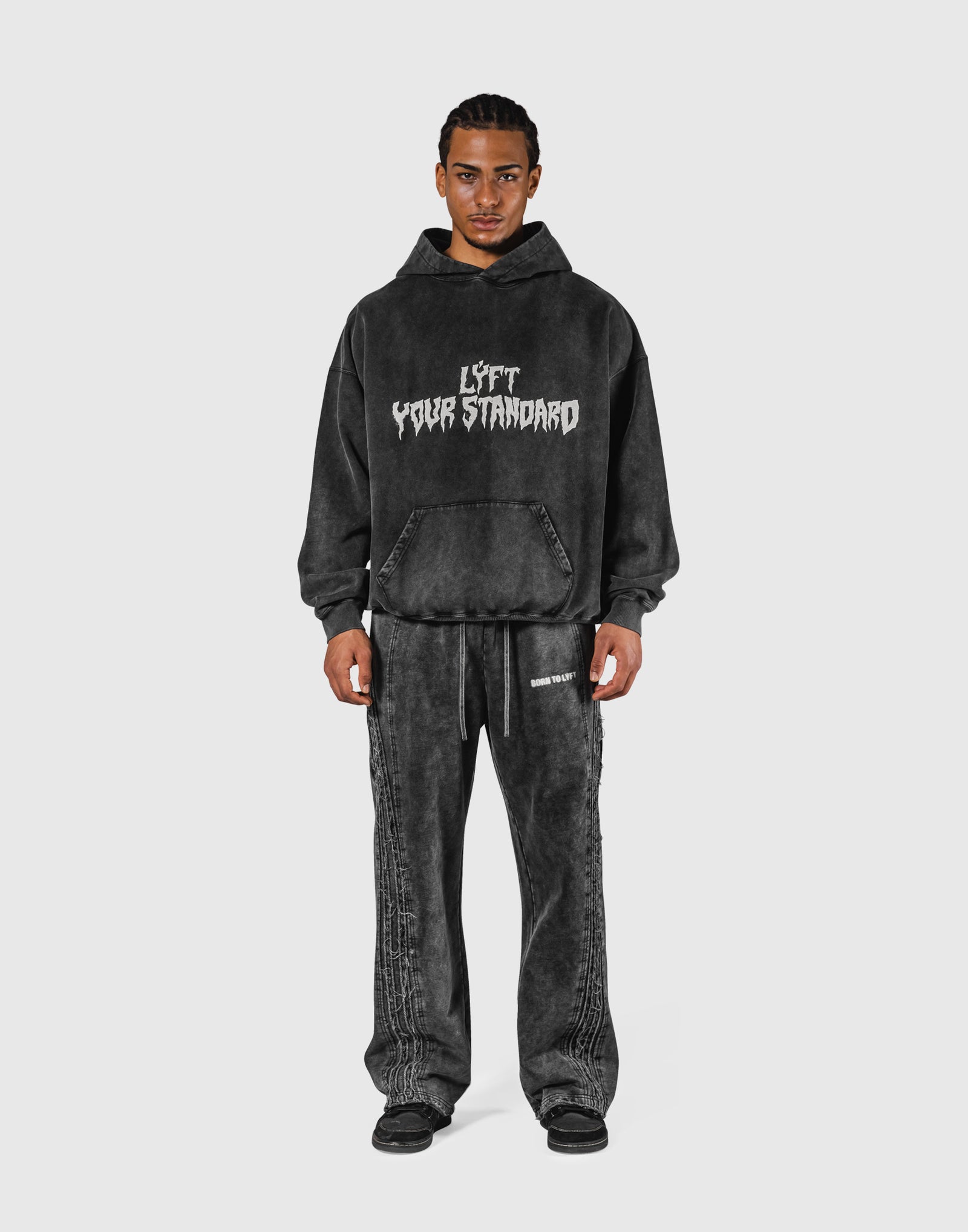 Splash Ring Vintage Oversize Hoodie - Black – LÝFT