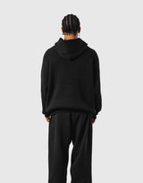 BTL Double Jacquard Knit Hoodie - Black