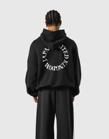 Back Ring Oversized Sweat Hoodie - Black