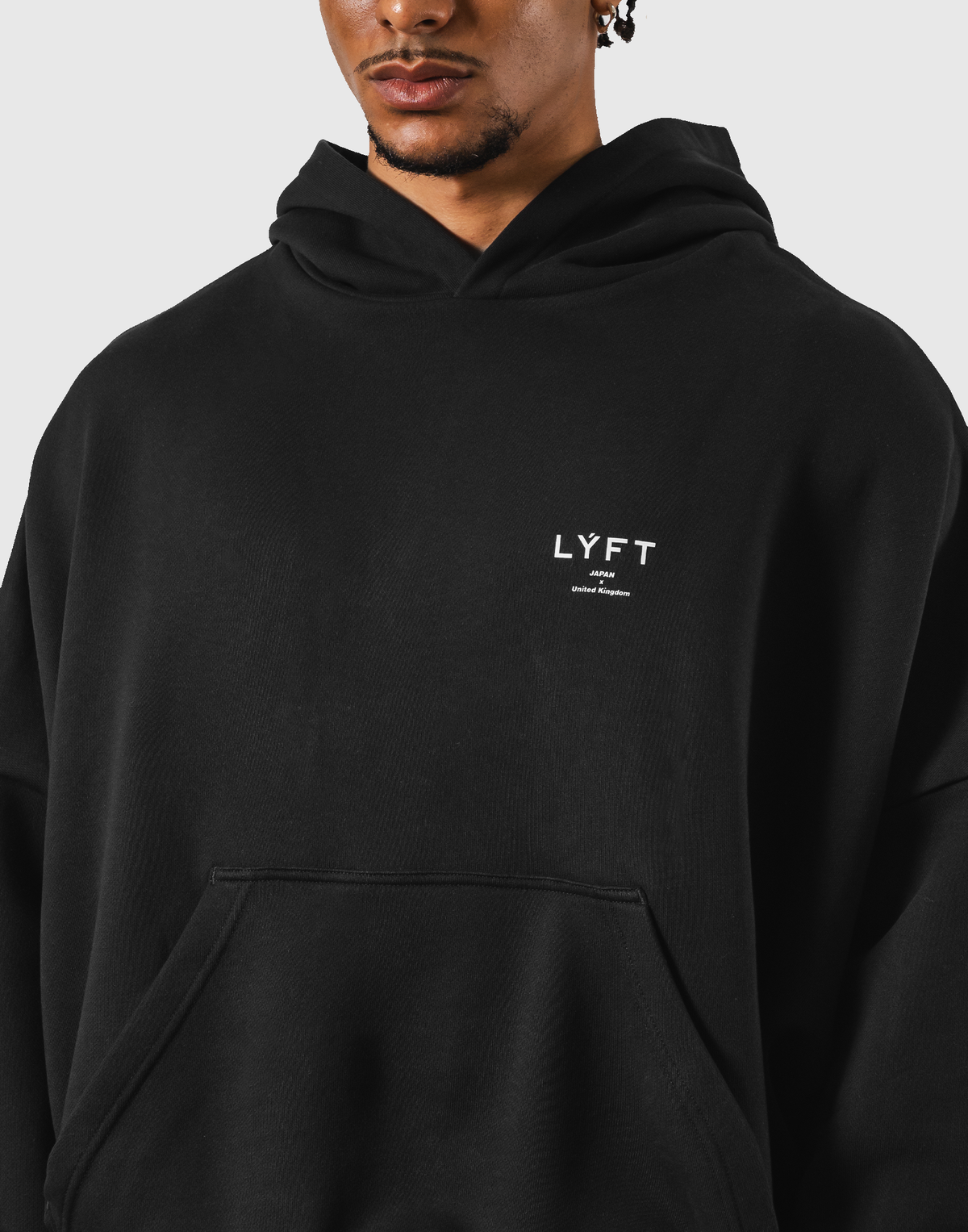 Back Ring Oversize Sweat Hoodie - Black