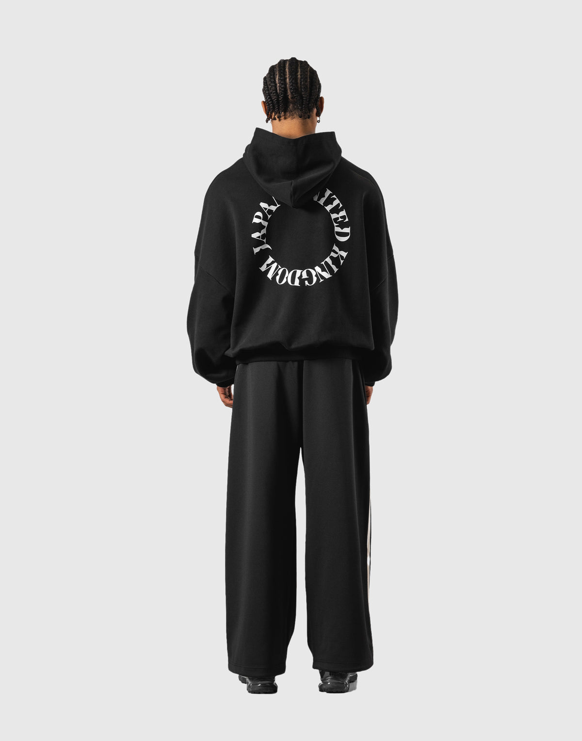Back Ring Oversize Sweat Hoodie - Black