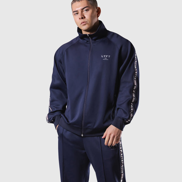ルイスLYFT ネイビー ナイロンジャケット Logo Line Track Jacket - Navy – LÝFT