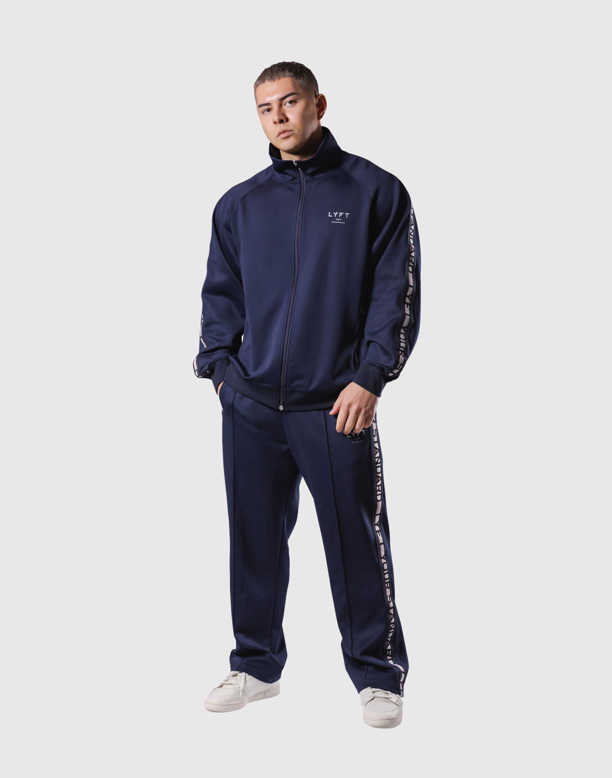 Logo Line Track Jacket - Navy