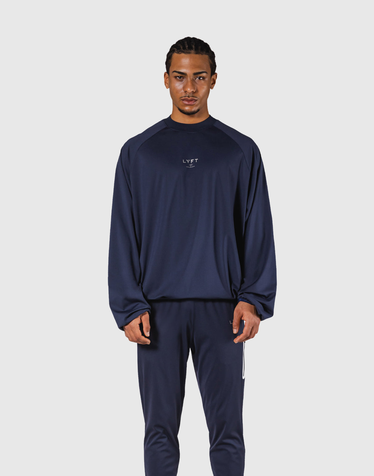 2-Way Stretch Relaxed Pullover Top - Navy