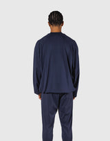 2Way Stretch Relaxed Pullover Tops - Navy
