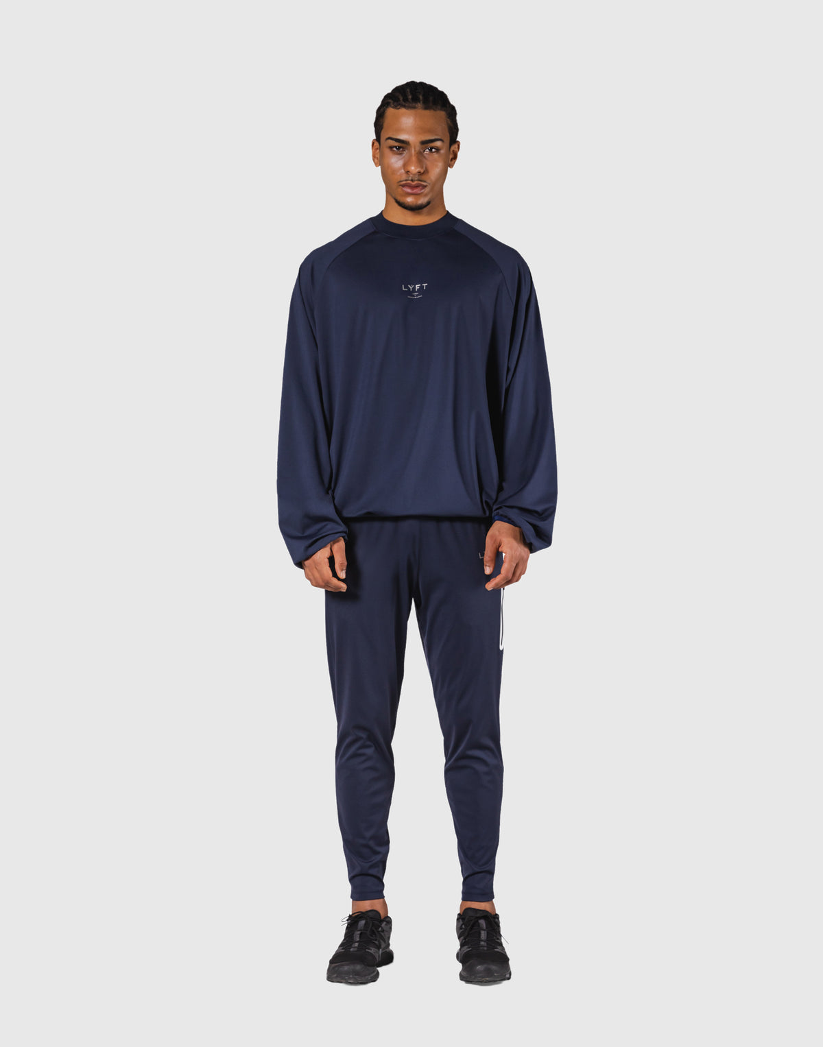 2-Way Stretch Relaxed Pullover Top - Navy