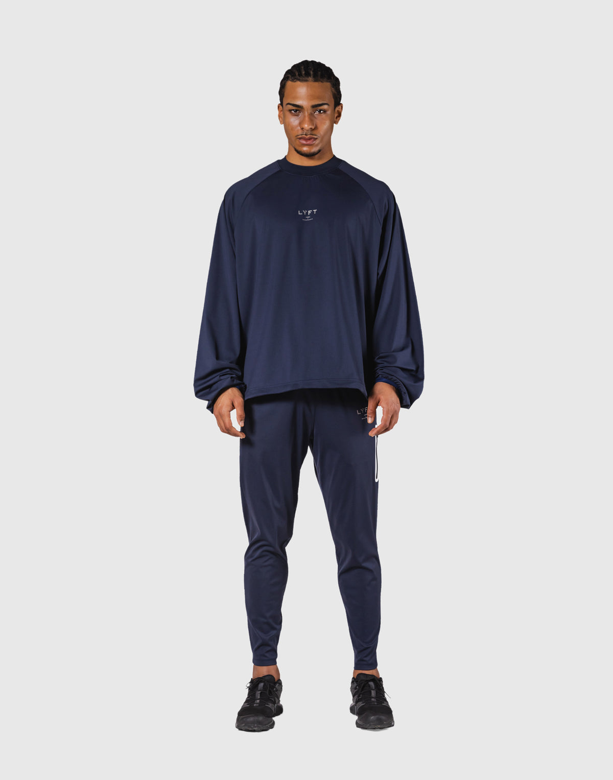 2-Way Stretch Relaxed Pullover Top - Navy