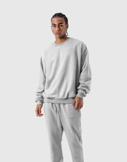 One Point Oversize Crew Neck Sweat - Grey