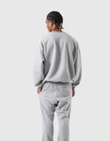 One Point Oversize Crew Neck Sweat - Grey