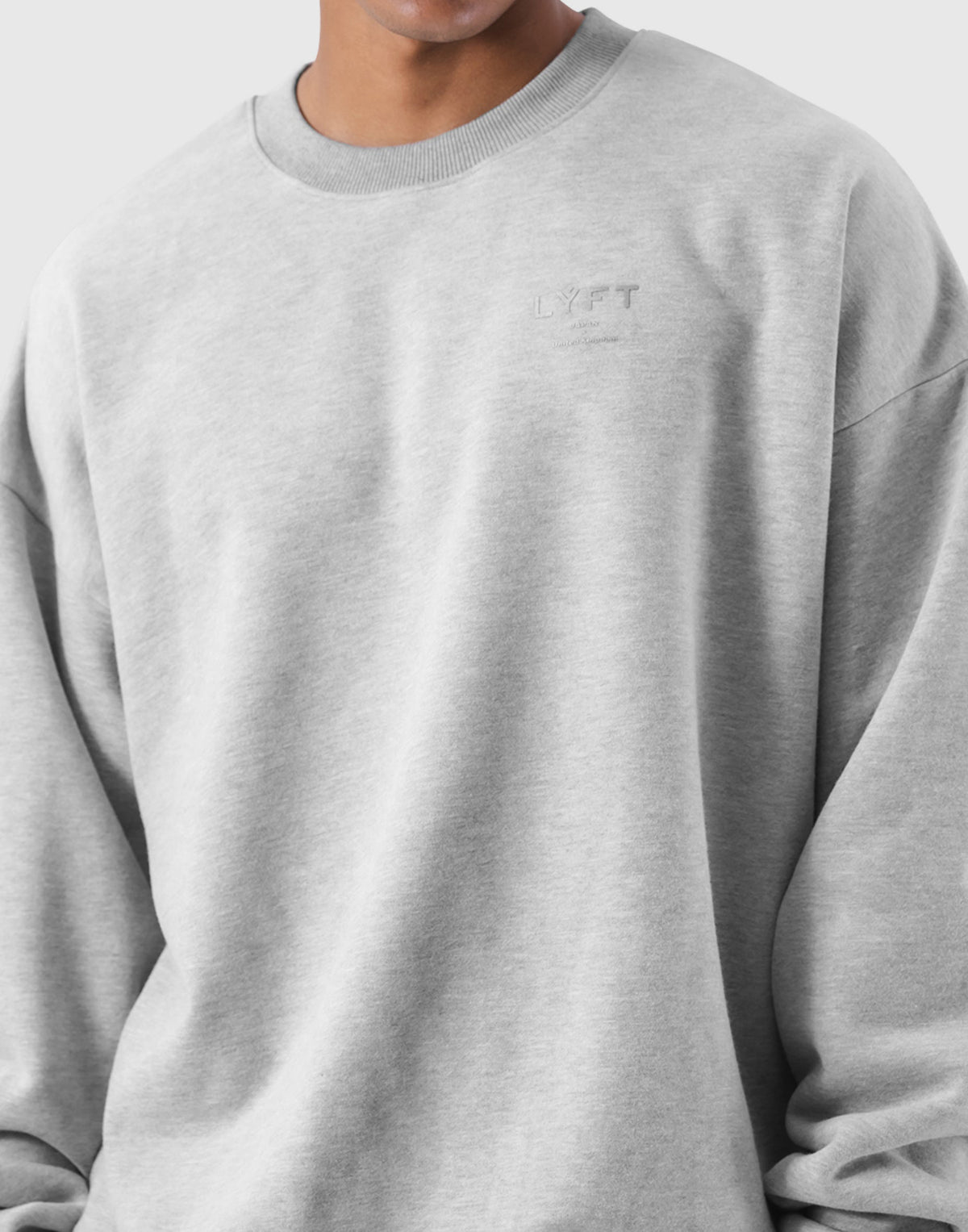 One Point Oversize Crew Neck Sweat - Grey