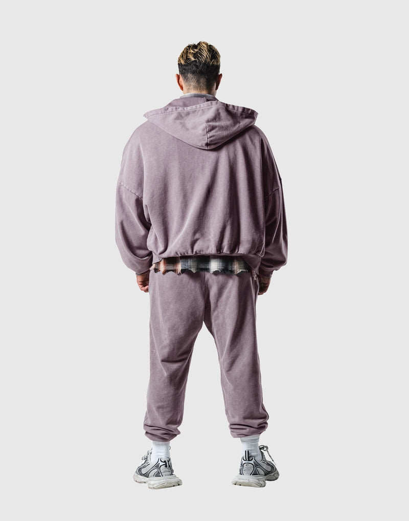 Oversize Vintage Sweat Zip-Up Hoodie - Purple – LÝFT