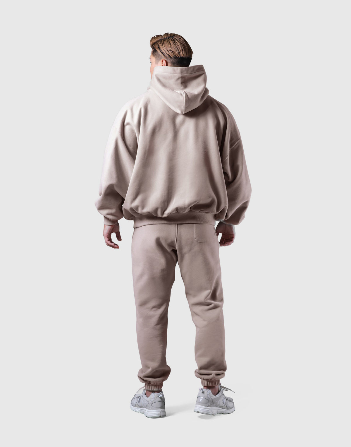 Old English Extra Wide Pullover Hoodie - Beige