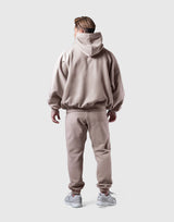 Old English Extra Wide Pullover Hoodie - Beige