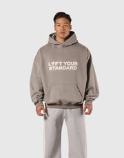 Pile Wappen Oversize Hoodie - Beige