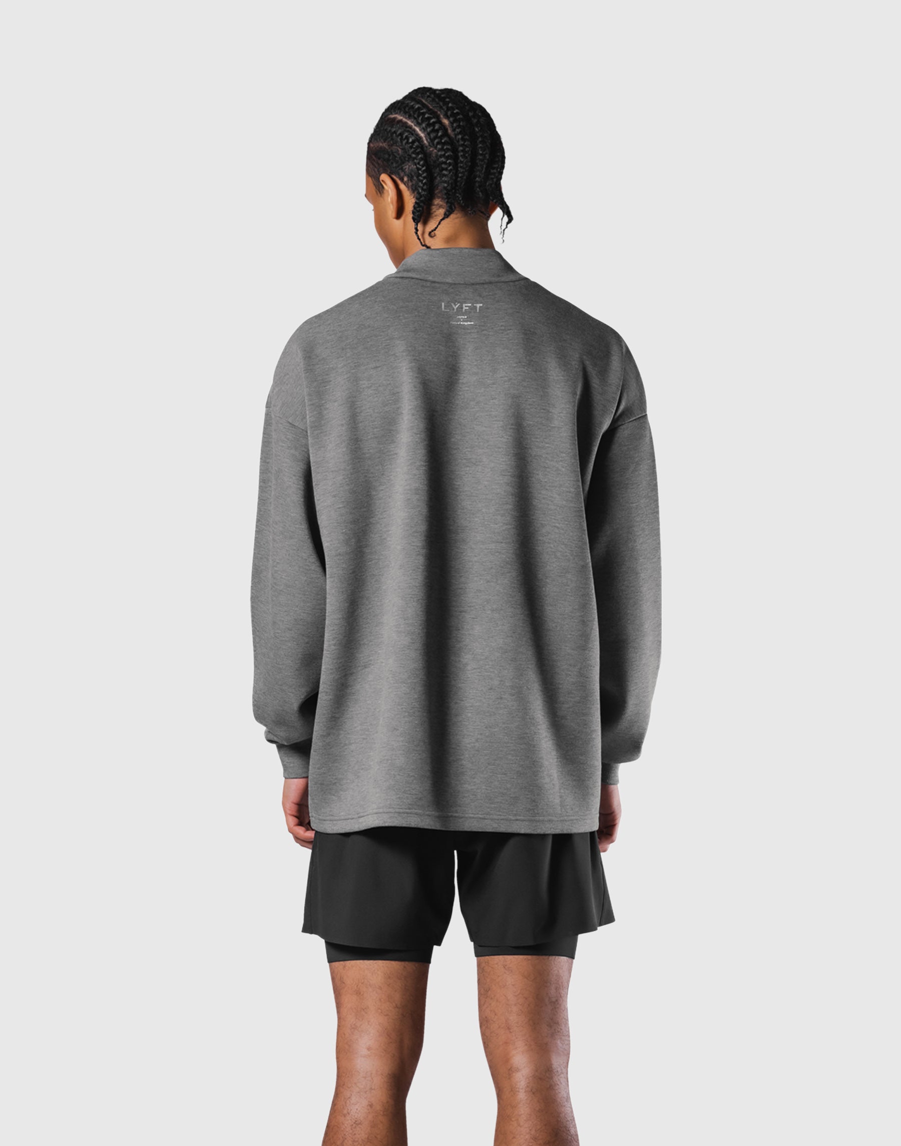 Oversize Mock Neck Pullover - D.Grey – LÝFT