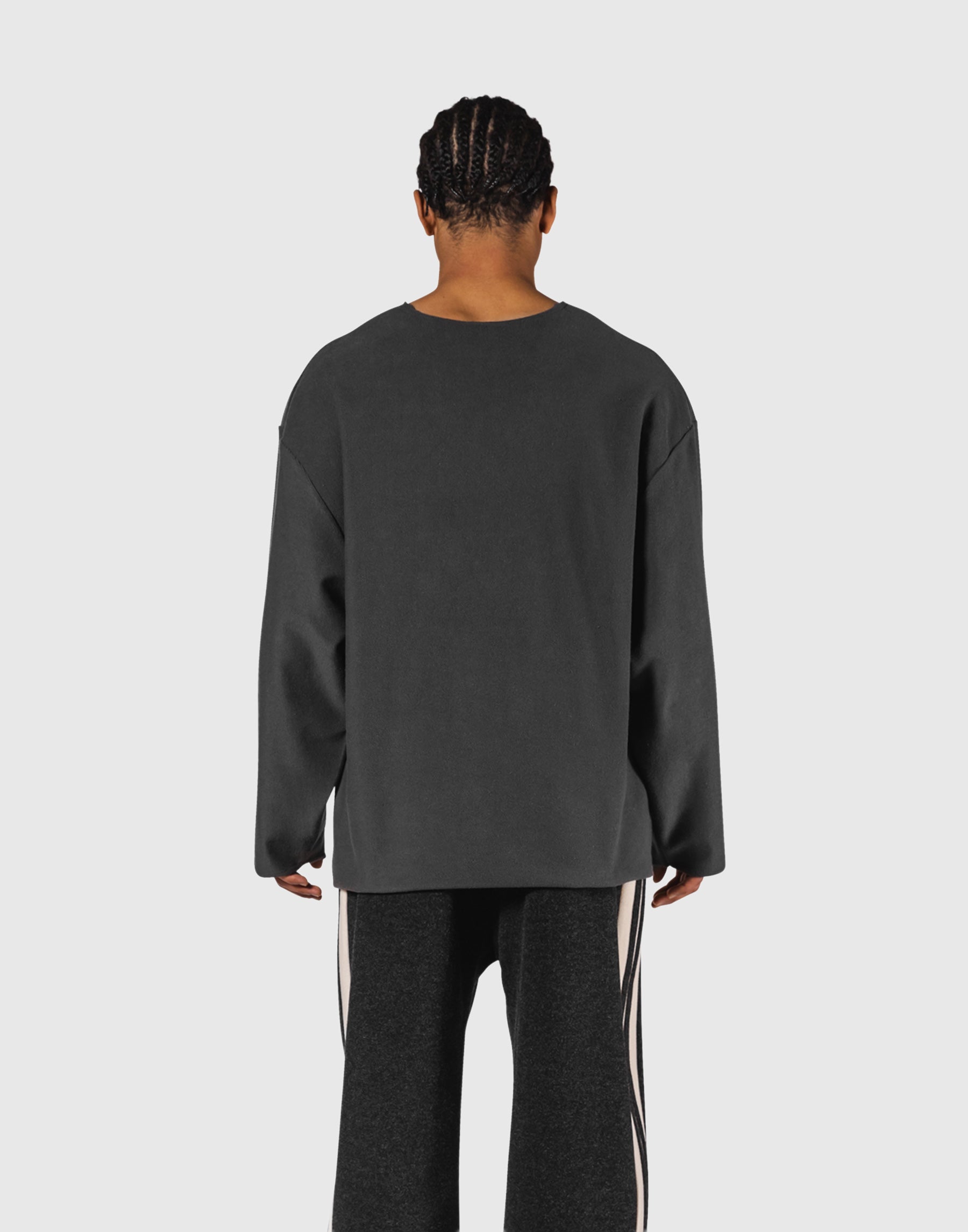 Pile Wappen Knit Like Loose Sweat Shirt - D.Grey – LÝFT