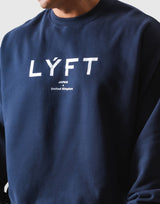 LÝFT Oversized Crew Neck Sweatshirt - Navy