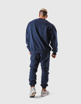 LÝFT Oversized Crew Neck Sweatshirt - Navy
