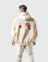 New Flag Oversize Sweat Hoodie - Ivory