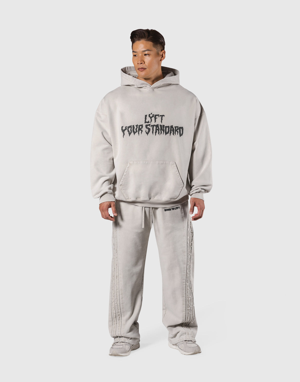 Splash Ring Vintage Oversize Hoodie - Ivory