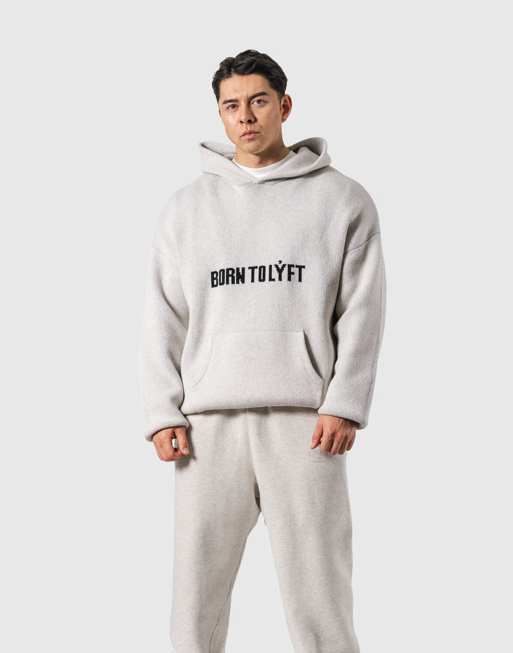 BTL Double Jacquard Knit Hoodie - Ivory – LÝFT