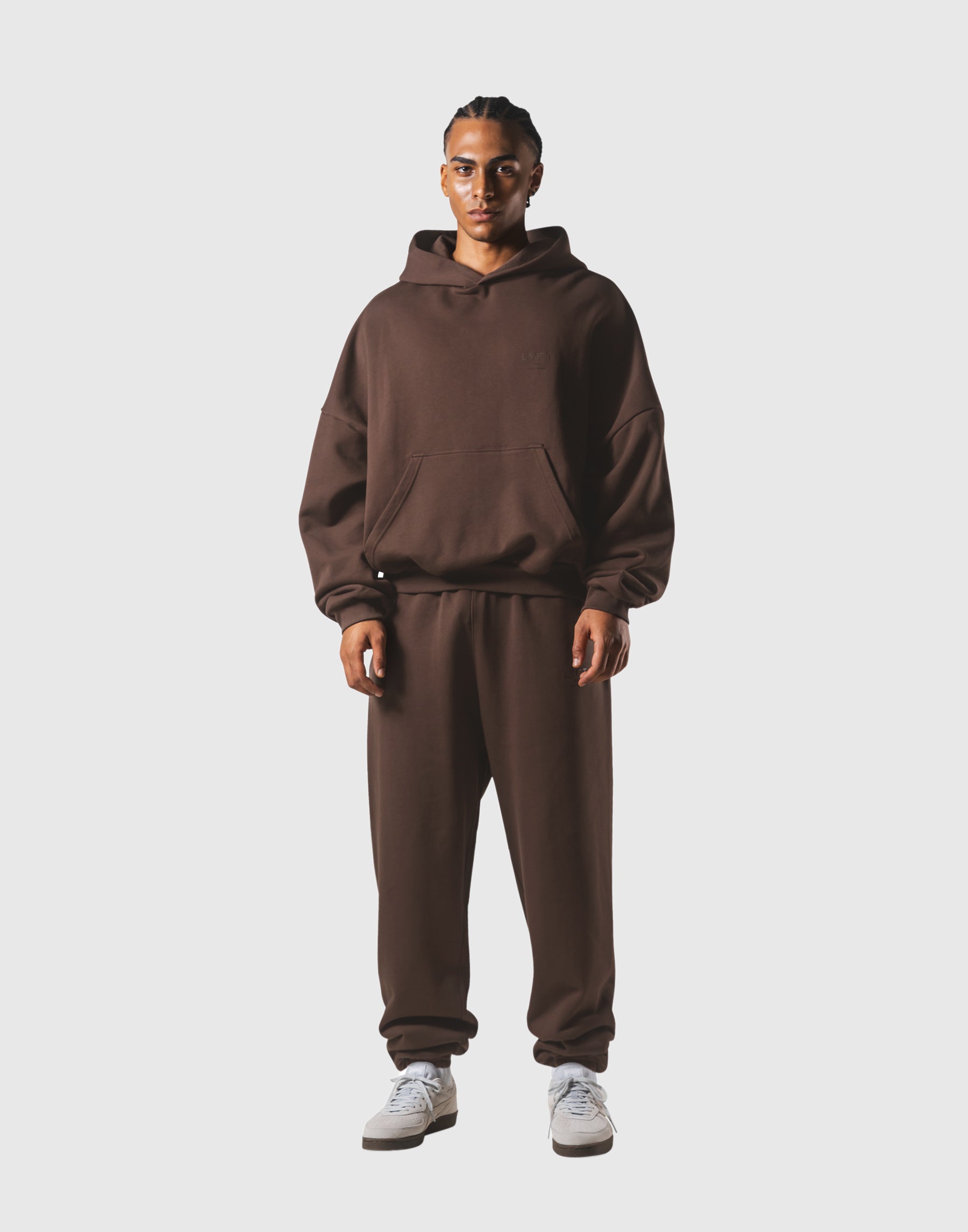 One Point LÝFT Oversize Sweat Hoodie - Brown