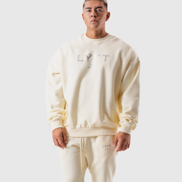 LÝFT Oversized Crew Neck Sweatshirt - Ivory