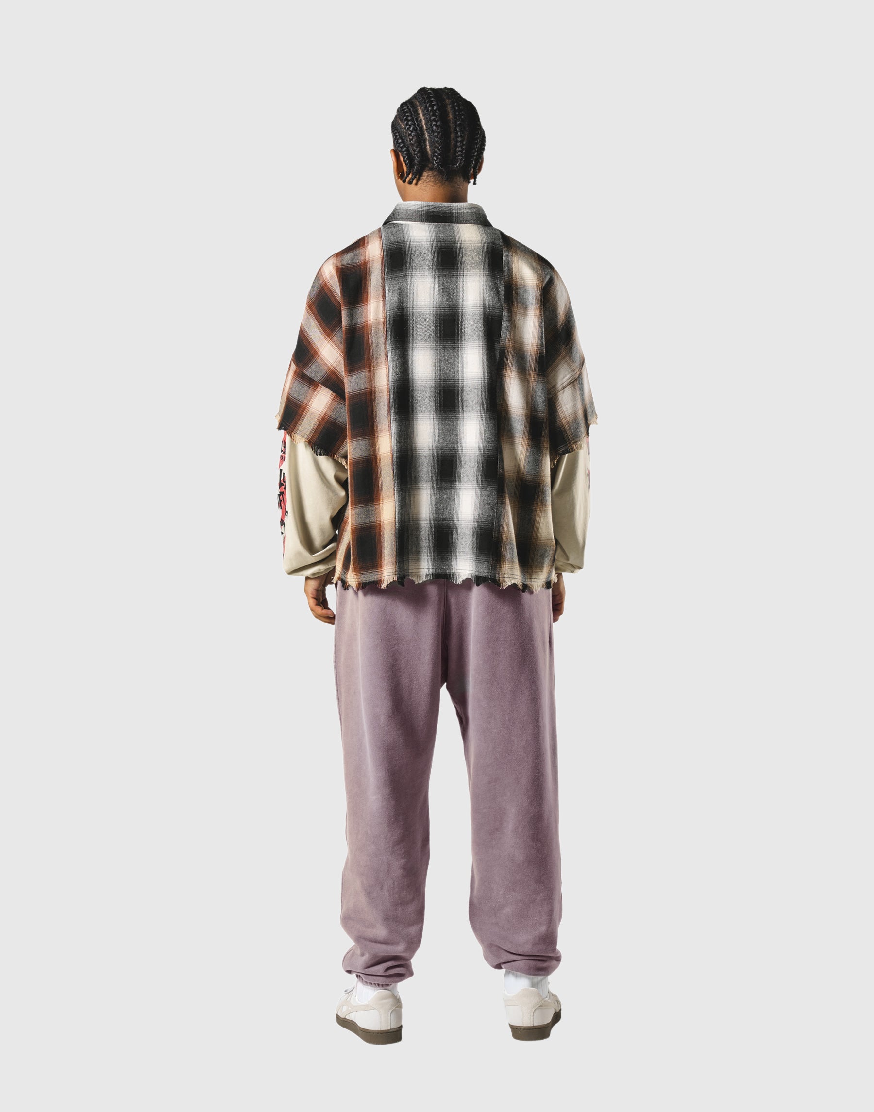 Cut-Off Layered Oversize Check Shirt - Ivory – LÝFT