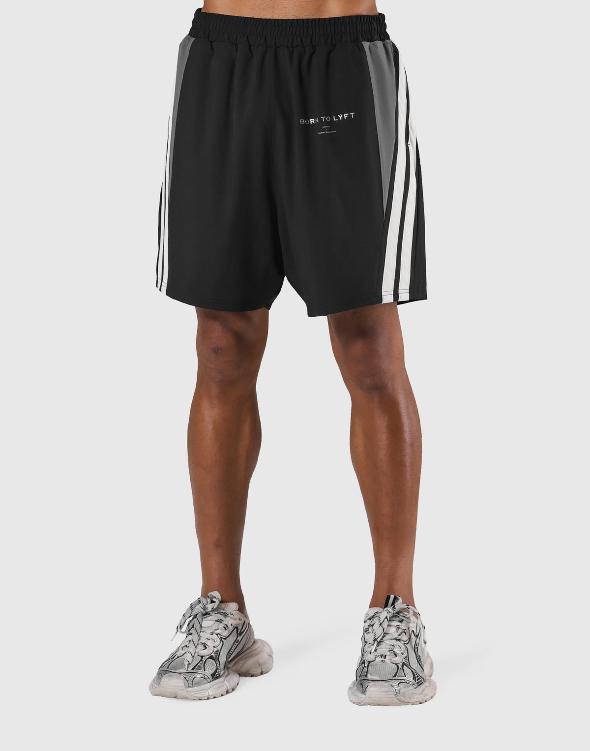 2Line Wide Shorts - Black