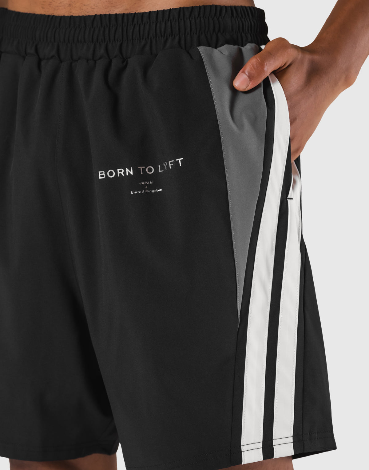 2Line Wide Shorts - Black