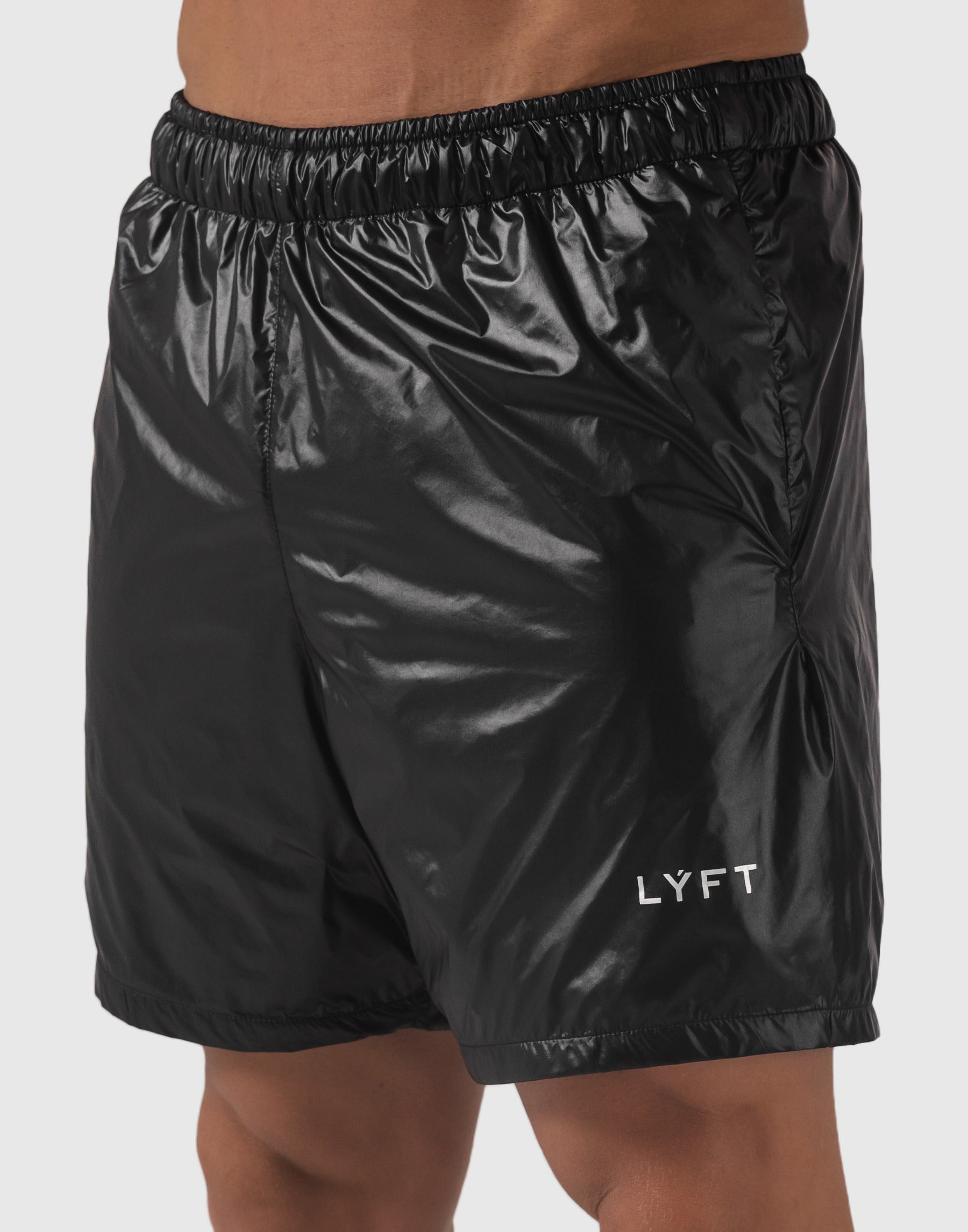 Glossy LÝFT Logo Shorts - Black