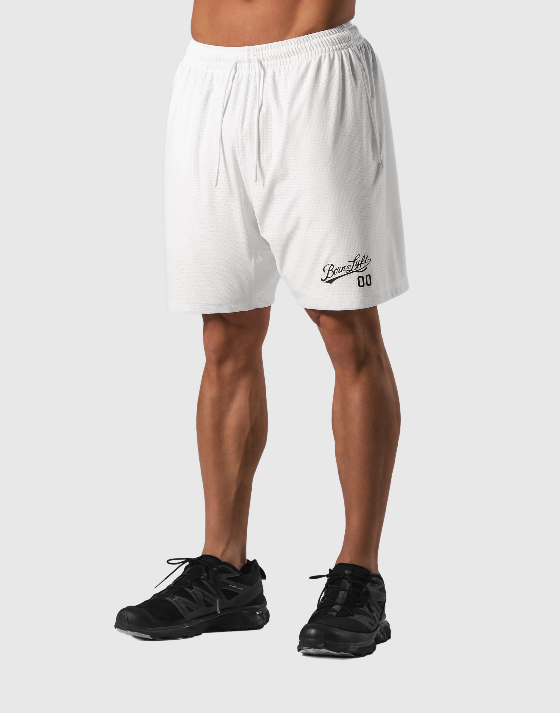 Script Logo Mesh Shorts - White – LÝFT