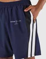 2-Line Wide Shorts - Navy