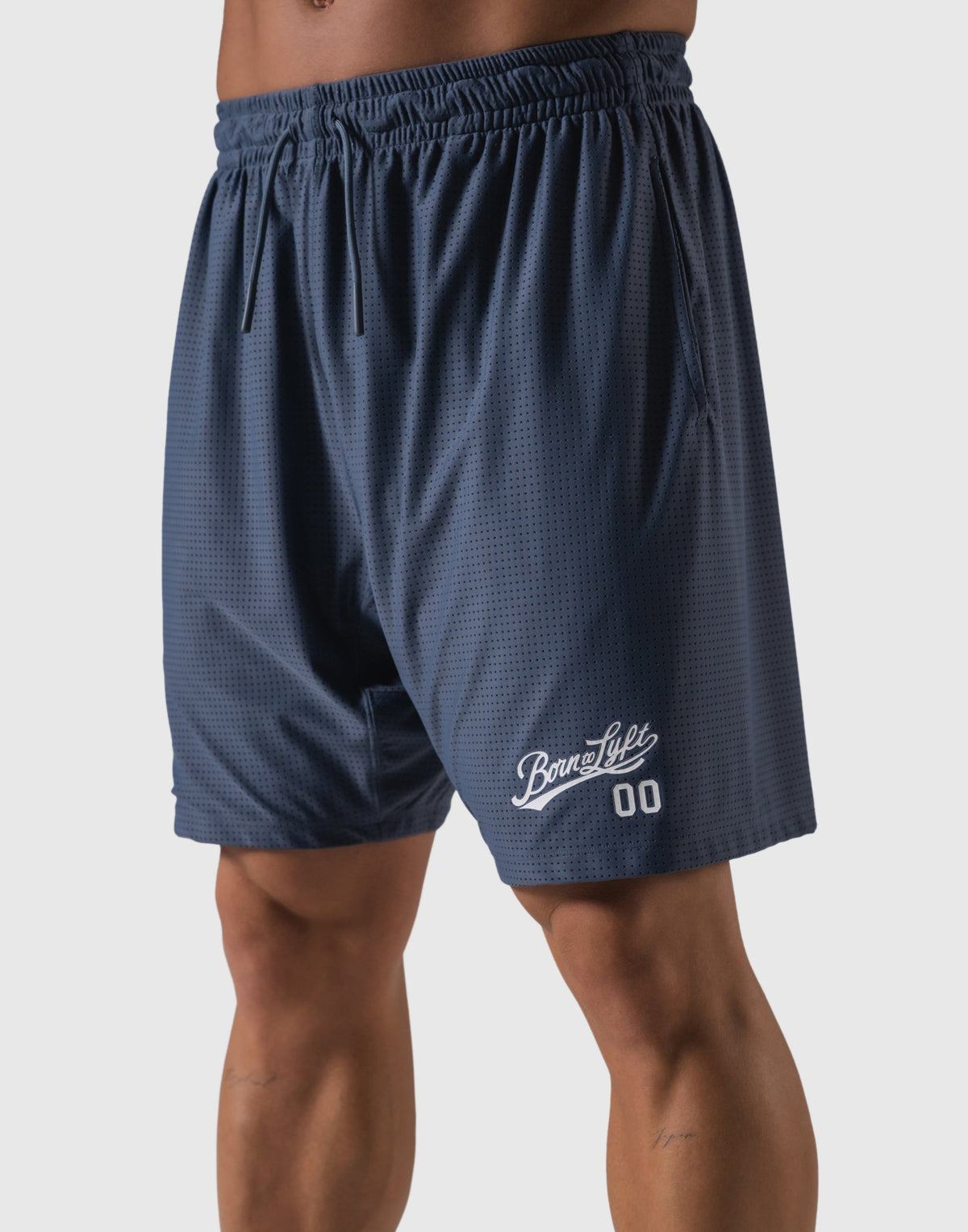 Script Logo Mesh Shorts - Grey