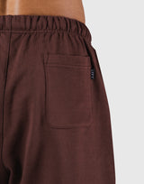 Logo Crest Sweat Shorts - Brown