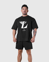Wing L Logo Big T-Shirt - Black