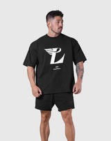 Wing L Logo Big T-Shirt - Black