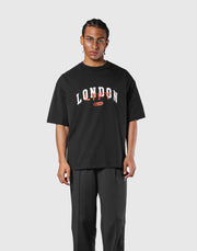 Vintage London Logo Big T-Shirt - Black