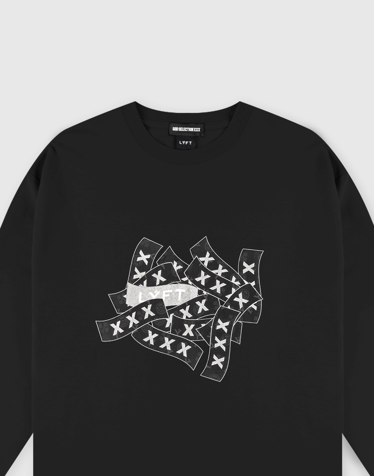 LÝFT × XXX Limited Big Long Sleeve T-Shirts - Black