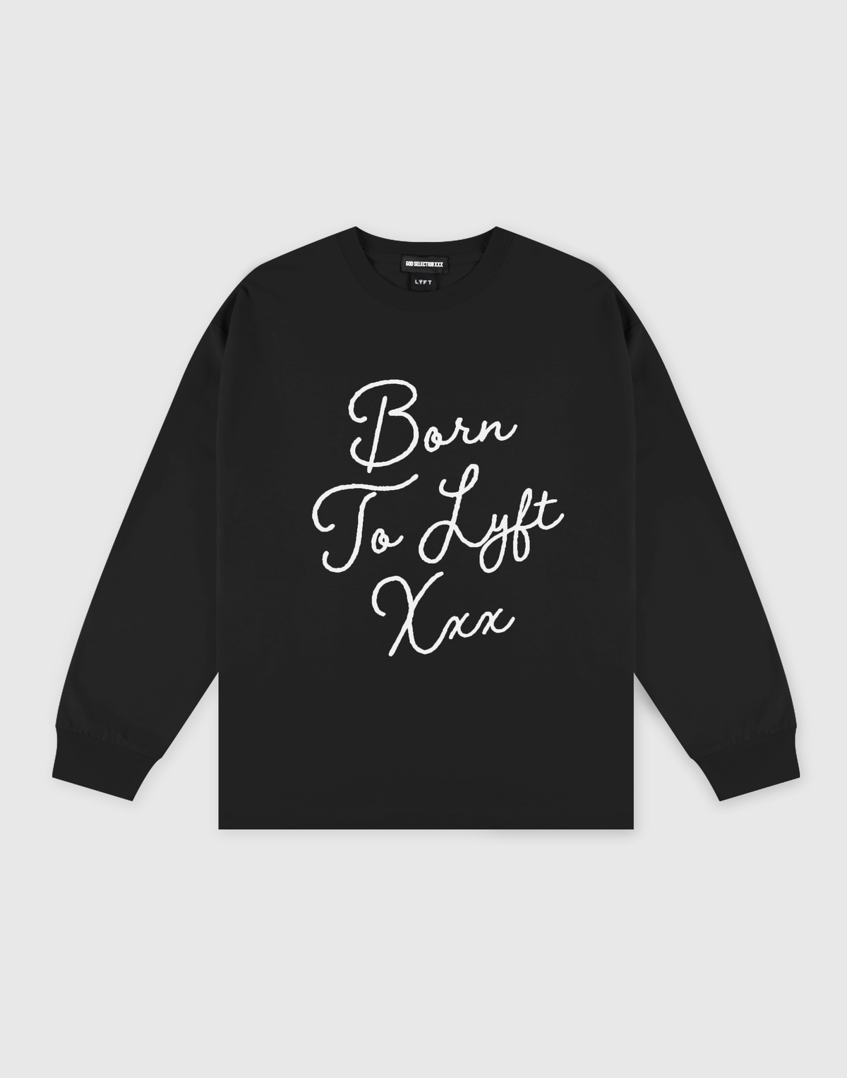 LÝFT × XXX Limited Cursive Logo Long T-Shirts - Black