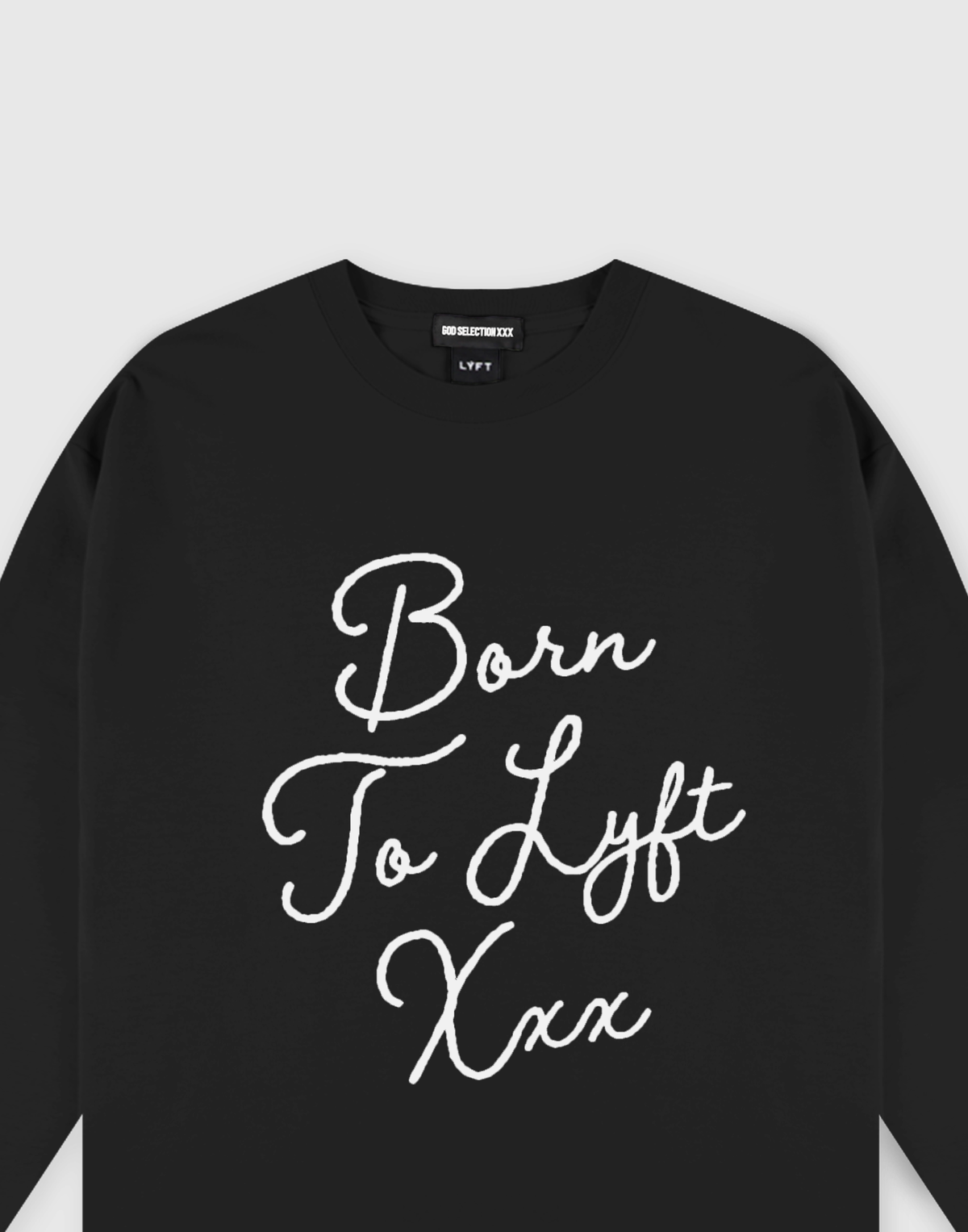 LÝFT × XXX Limited Cursive Logo Long T-Shirts - Black